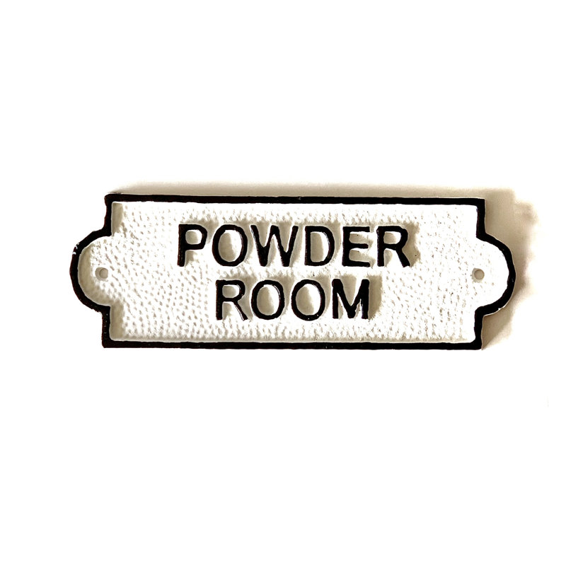 Gracie Oaks Cast Iron Powder Room Sign Wall Décor & Reviews Wayfair